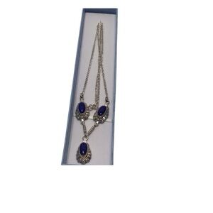 Sterling Silver & Lapis Southwest Design Necklace.